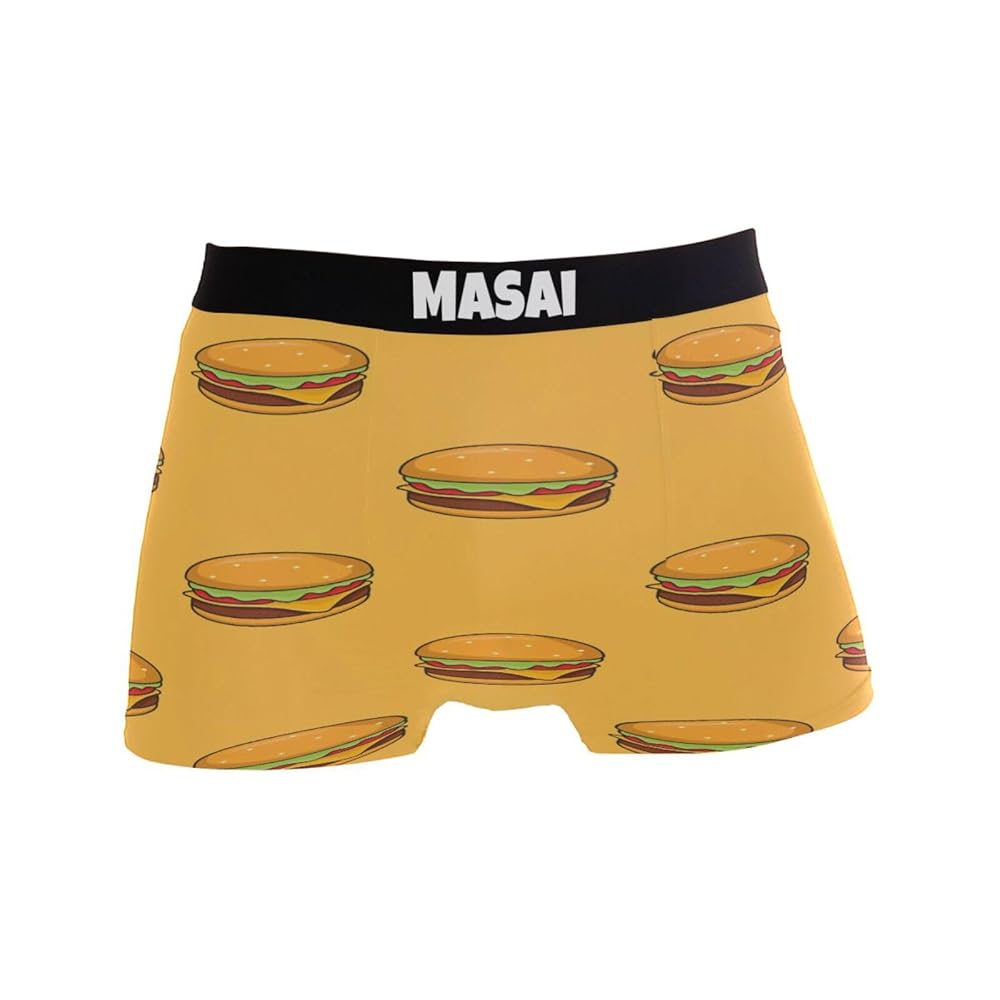 Amazon | [MASAI] ボクサーパンツ メンズ ハンバーグ柄 イエロー